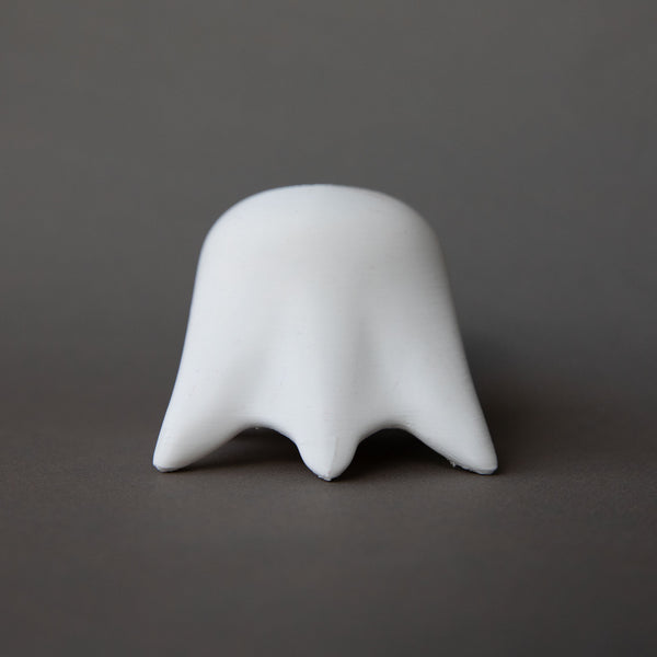 white Mr. Fangs acrylic figurine rear view