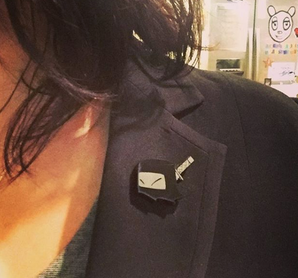 Mr. Fangs Atlanta ghost ninja acrylic pin. 