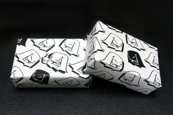 Mr. Fangs Atlanta ghost black and white gift wrap